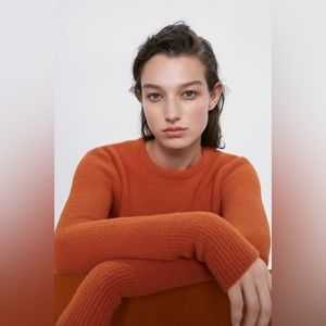 Zara fuzzy round neck sweater